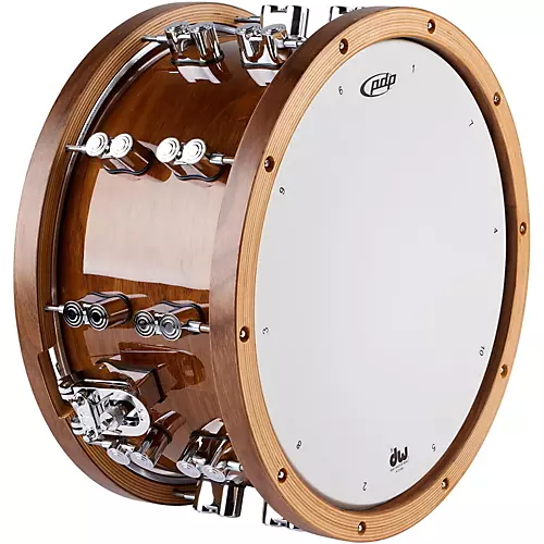 PDP by DW Limited-Edition Dark Stain Maple and Walnut Snare With Walnut Hoops and Chrome Hardware 14 x 7.5 in.