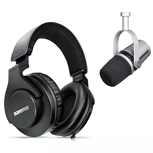 Shure Recording Bundle with MV7 Podcast Microphone & SRH440A Studio Headphones Black