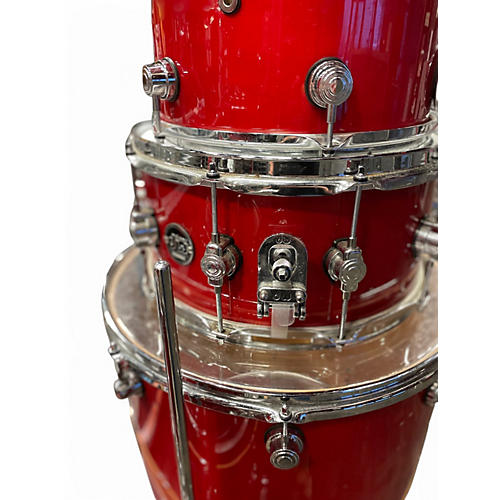Used DW 9 Piece Performance Series 9 Piece Trans Red Drum Kit Trans Red