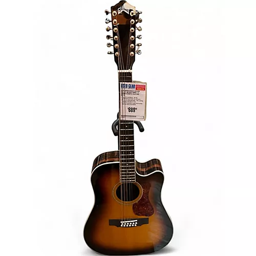 Used 2020s Guild D-2612CE DELUXE Antique Burst 12 String Acoustic Electric Guitar Antique Burst