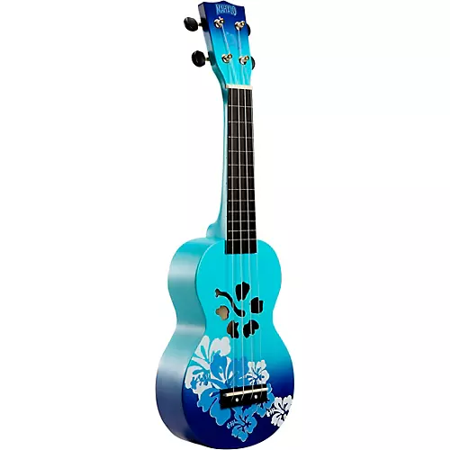 Mahalo Hibiscus Flower Soprano Ukulele Orange