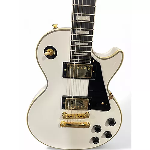 Used Epiphone Les Paul Custom Alpine White Solid Body Electric Guitar Alpine White