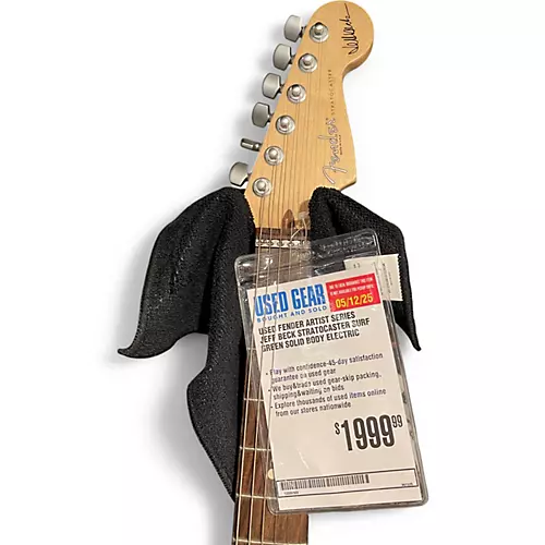 Used Fender Artist Series Jeff Beck Stratocaster Surf Green Solid Body Electric Guitar Surf Green