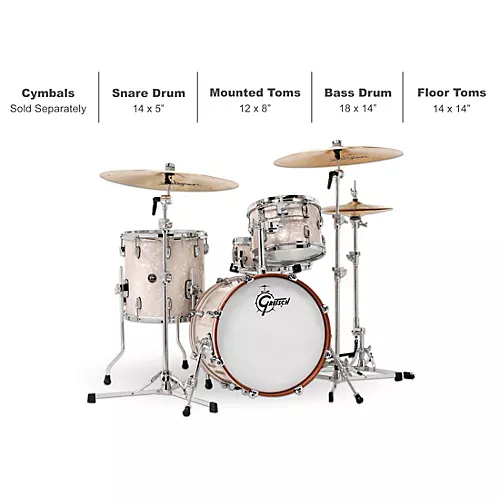 Gretsch Drums Renown 4-Piece Bop Shell Pack with 18 in Bass Drum Vintage Pearl