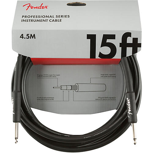 Fender Professional Series Straight to Straight Instrument Cable 15 ft. White Tweed