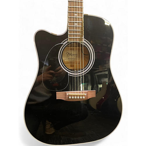 Used Takamine EF341SC Left Handed Black Acoustic Electric Guitar Black