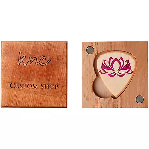 Knc Picks Lotus Maple Glowing Guitar Pick With Wooden Box Single