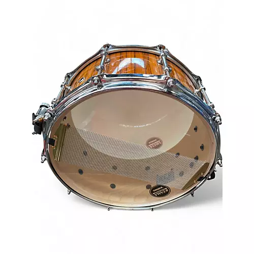 Used TAMA 14X7 S.L.P. Limited-Edition G-Maple Gloss Natural Zebrawood Drum Gloss Natural Zebrawood 214