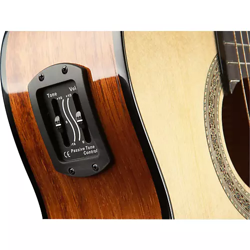 Lucero LC100CE Cutaway Classical Acoustic-Electric Guitar Natural