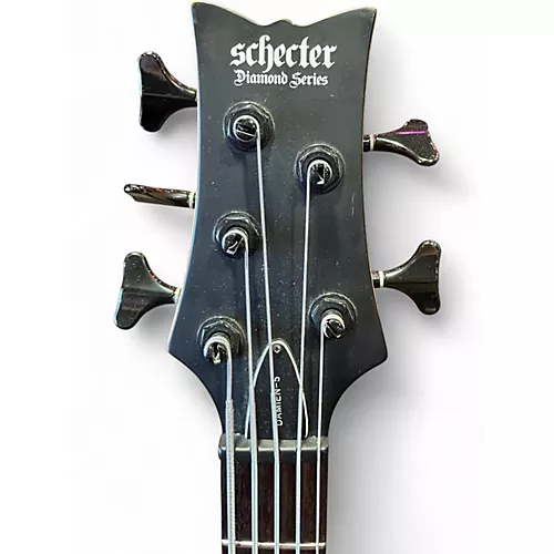 Used Schecter Guitar Research Damien Elite 5 String Black Electric Bass Guitar Black