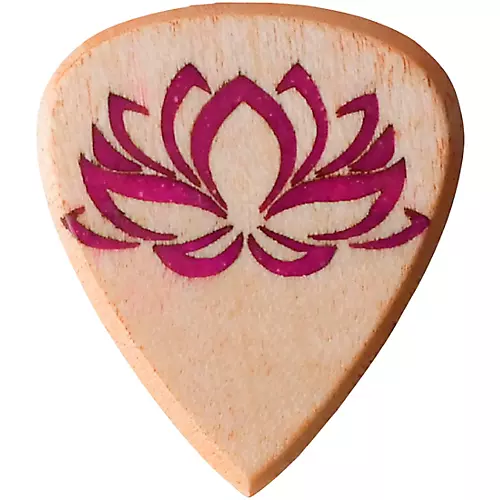 Knc Picks Lotus Maple Glowing Guitar Pick With Wooden Box Single