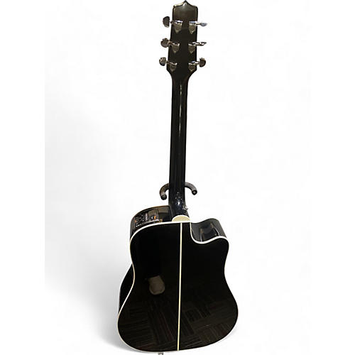 Used Takamine EF341SC Left Handed Black Acoustic Electric Guitar Black