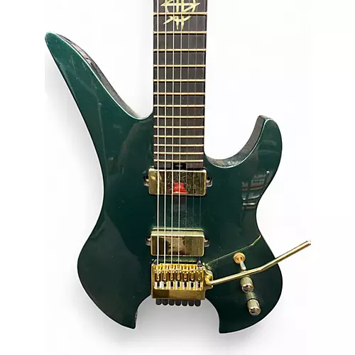 Used Schecter Guitar Research SYNYSTER GATES CUSTOM 7 HEADLESS TR OAK GREEN METALLIC Solid Body Electric Guitar OAK GREEN METALLIC