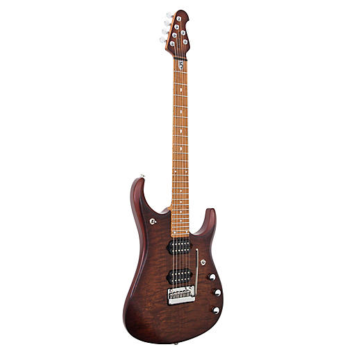 Ernie Ball Music Man JP15 Flamed Maple Top Electric Guitar Transparent Black