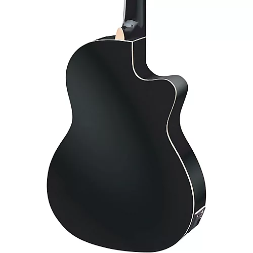 Ortega Family Series Pro RCE145LBK Thinline Acoustic-Electric Left-Handed Nylon Guitar Gloss Black