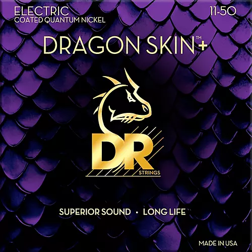 DR Strings Dragon Skin+ Coated Accurate Core Technology 6-String Nickel Electric Guitar Strings 10 - 52