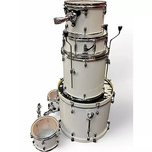 Used Pearl 6 Piece Export WHITE Drum Kit WHITE