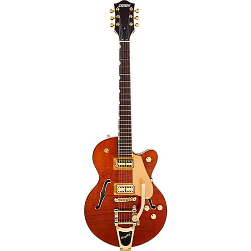 Gretsch Guitars Electromatic LTD Flame Okoume Broadkaster Jr. Single-Cut With Bigsby Electric Guitar Roundup Orange Stain