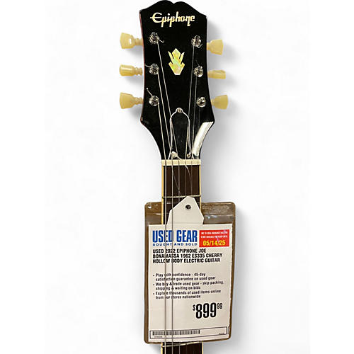 Used 2022 Epiphone JOE BONAMASSA 1962 ES335 Cherry Hollow Body Electric Guitar Cherry