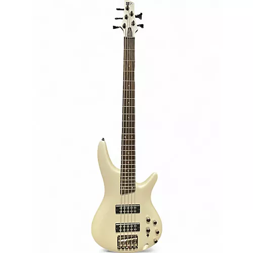 Used Ibanez SR305 5 String Pearl White Electric Bass Guitar Pearl White