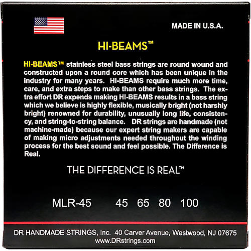 DR Strings Hi-Beams Medium-Lite 4-String Bass Strings