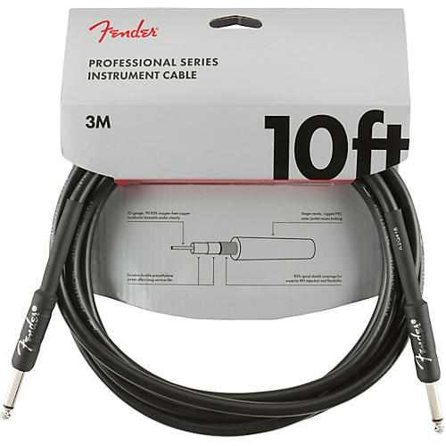 Fender Professional Series Straight to Straight Instrument Cable 15 ft. White Tweed