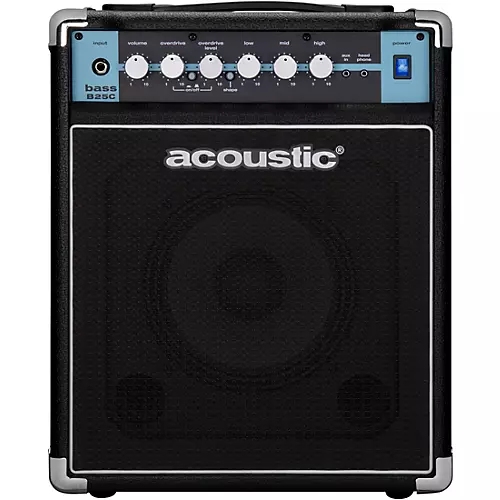 Acoustic B25C 1x8 25W Bass Combo With Tilt-Back Cab Black