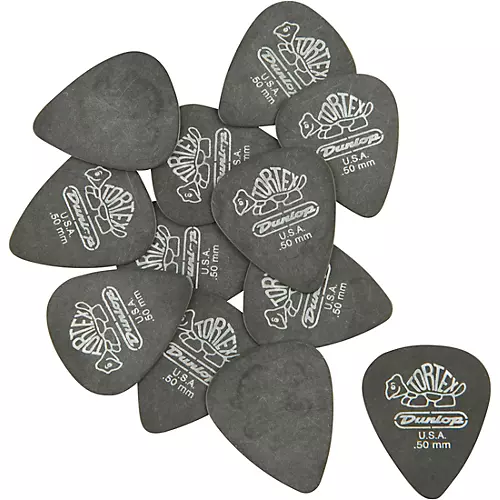 Dunlop Tortex Pitch Black Standard Guitar Picks 1 Dozen .60 mm
