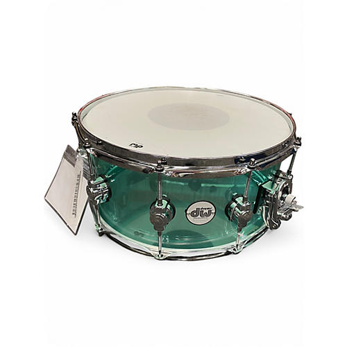 Used DW 6.5X14 Design Series Acrylic Snare Sea Glass Drum Sea Glass 15