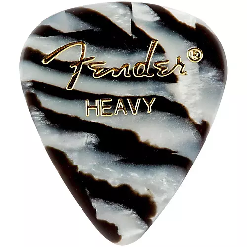 Fender 351 Shape Premium Picks, Zebra Celluloid Heavy 12 Pack
