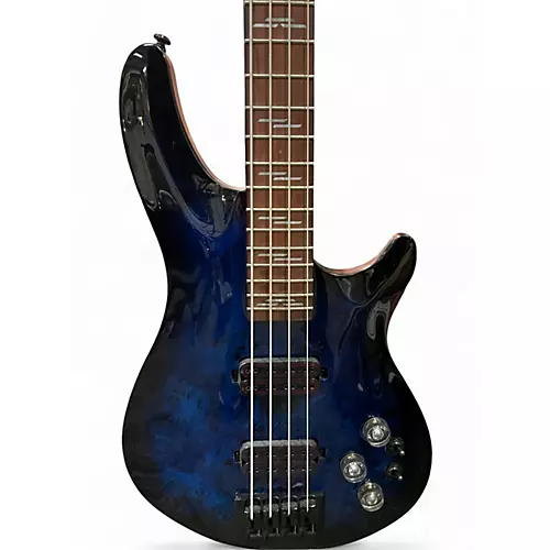 Used Schecter Guitar Research OMEN ELITE 4 SEE THRU BLUE Electric Bass Guitar SEE THRU BLUE