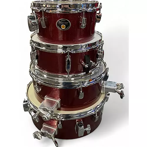 Used TAMA 4 Piece Silverstar Red Sparkle Drum Kit Red Sparkle