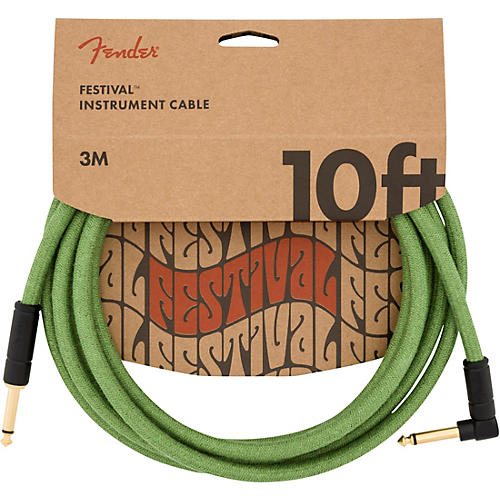 Fender Festival Pure Hemp Straight to Angle Instrument Cable 18.6 ft. Natural
