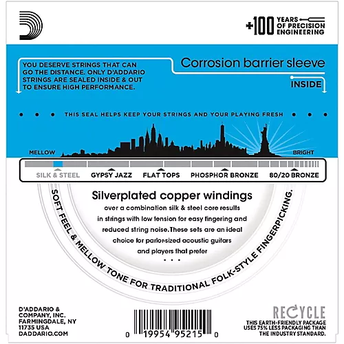 D'Addario EJ35 Silk & Steel Silver Wound 12-String .011