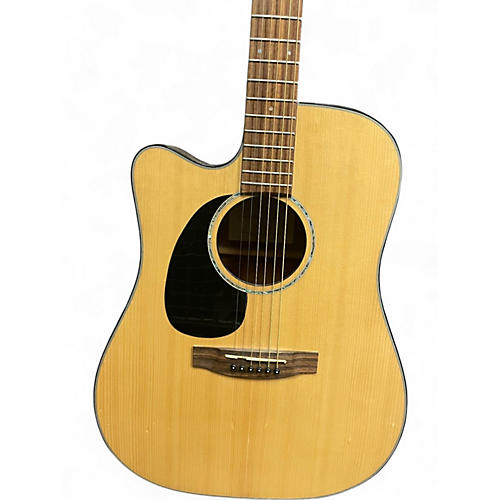 Used Takamine EG340C Left Handed Natural Acoustic Electric Guitar Natural