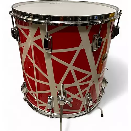 Used 1984 TAMA 4 piece SWINGSTAR VAN HALEN WRAP RED AND WHITE Drum Kit RED AND WHITE