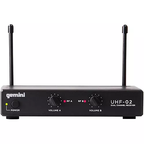 Gemini UHF-02M 2-Channel Wireless Handheld Microphone System, 517.6/521.5MHz S12