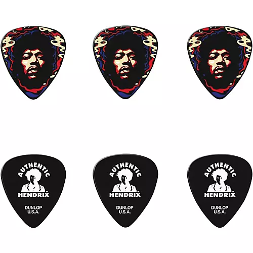 Dunlop Jimi Hendrix '69 Psych Series Guitar Picks & Tin Aura Mandala 6 Pack