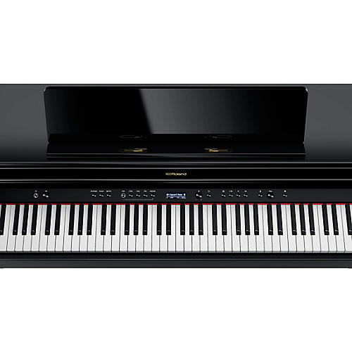 Roland HP704 Digital Upright Piano With Bench Polished Ebony