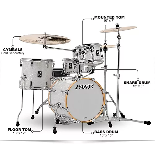 SONOR AQ2 Safari Maple 4-Piece Shell Pack Transparent Black