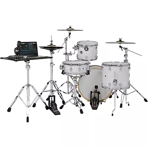 DW DWe Wireless Acoustic-Electronic Convertible 4-Piece Drum Set Bundle With 20