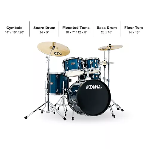 TAMA Imperialstar 5-Piece Complete Drum Set With MEINL HCS cymbals and 20