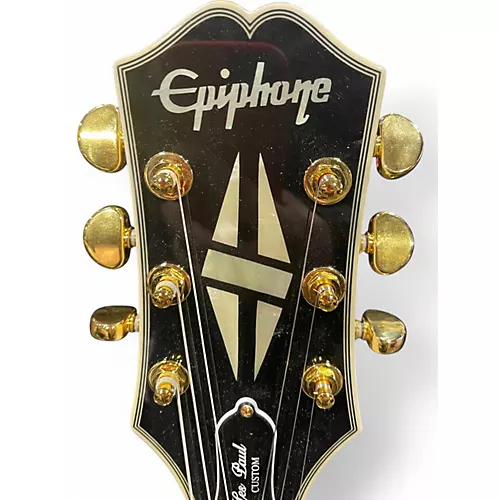 Used Epiphone Les Paul Custom Alpine White Solid Body Electric Guitar Alpine White