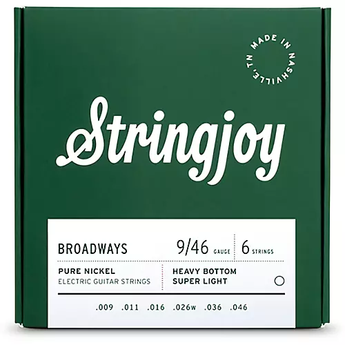 Stringjoy Broadways Pure Nickel Electric Guitar Strings 11 - 48