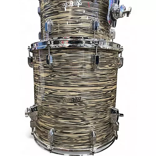Used Pearl 3 Piece RESIDENT DELUXE 75TH ANNIVERSARY ZEBRA Drum Kit ZEBRA