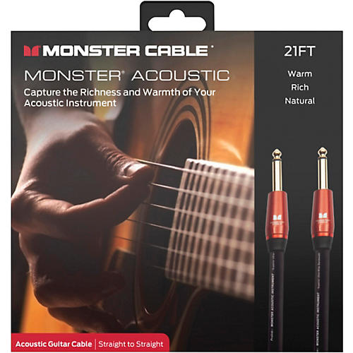 Monster Cable Prolink Acoustic Pro Audio Instrument Cable 21 ft. Black