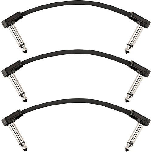 Fender Blockchain Patch Angle to Angle Cables, 3-Pack 4 in. Black