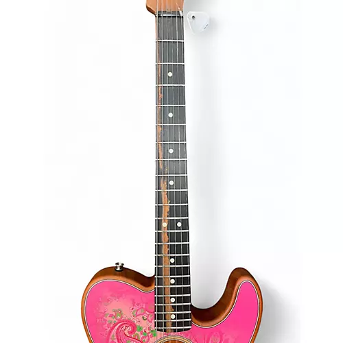 Used Fender ACOUSTASONIC TELECASTER PAISLEY PINK PAISLEY Acoustic Electric Guitar PINK PAISLEY