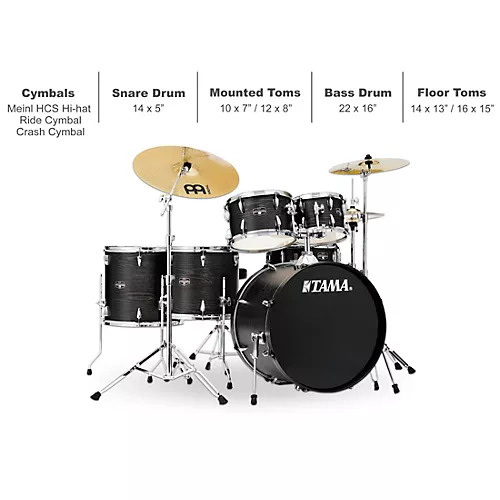 TAMA Imperialstar 6-Piece Complete Drum Set With MEINL HCS Cymbals and 22