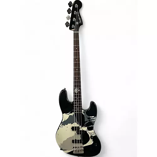 Used Squier Frank Bello Jazz Bass Signature graphic Electric Bass Guitar Signature graphic